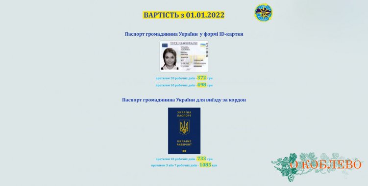 В Украине выросла стоимость оформления биометрических документов